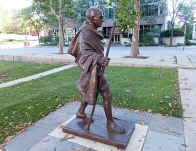 Khalistanis-Deface-Mahatma-Gandhi-Statue-In-Canada-Spray-Graffiti-Against-Modi-India-West-IndiaWest