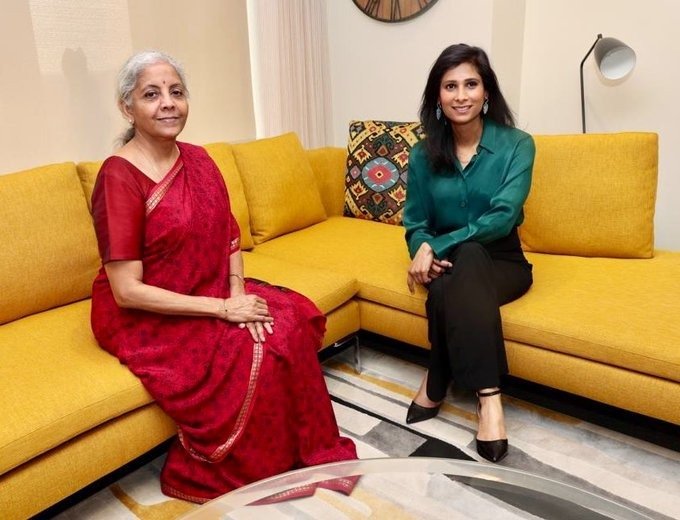 Powerful-Women-Nirmala-Sitharaman-Meets-IMFs-Gita-Gopinath-IndiaWest