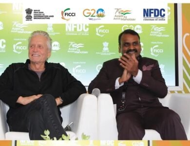 Michael-Douglas-Visits-India-Pavilion-At-Cannes. India West