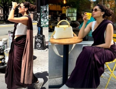 Taapsee-Pannu-Enjoys-New-York-In-A-Saree IndiaWest India West