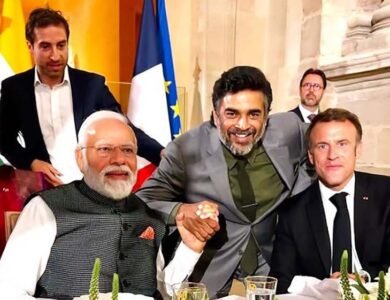 Madhavan-Dines-With-Macron-Modi-At-Louvre. India West