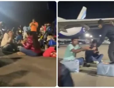 Delhi Bound Passengers Picnic On Airport Tarmac After Flight Delay