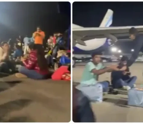 Delhi Bound Passengers Picnic On Airport Tarmac After Flight Delay