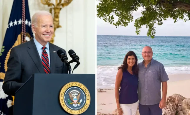 Nikki’s Unlikely Ally Is Biden Who Defends Her Marriage