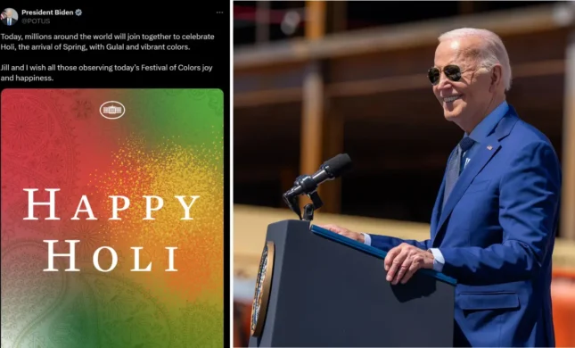 President Joe Biden, First Lady Jill Biden Extend Holi Wishes