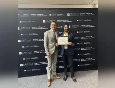Avneet Singh Wins Chapman University’s Faculty Award