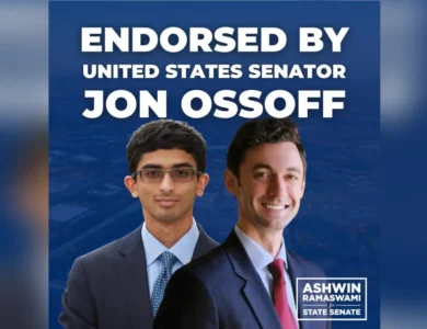 In Campaign Boost, Ashwin Ramaswami Endorsed By Sen. Jon Ossoff