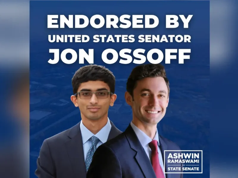 In Campaign Boost, Ashwin Ramaswami Endorsed By Sen. Jon Ossoff