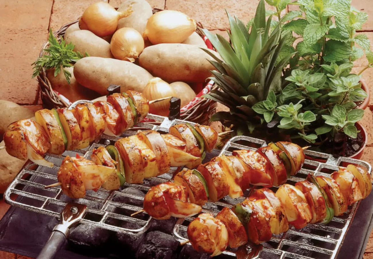 Potato And Salmon Shish Kabob