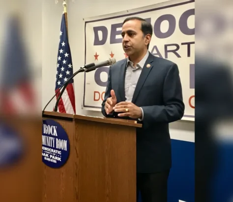 Raja Krishnamoorthi Stumps For Harris In MI