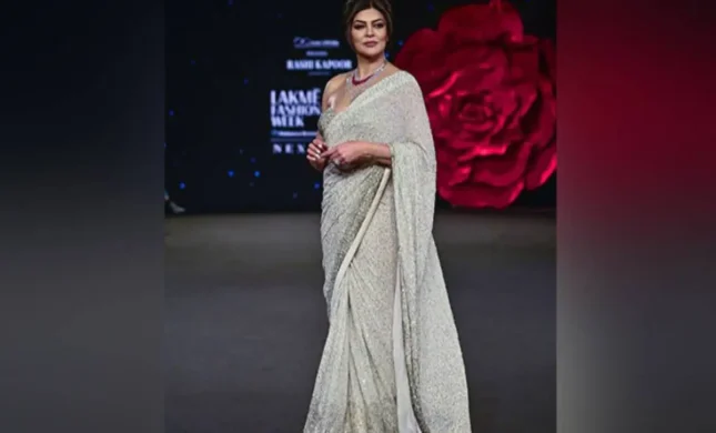 Sushmita Sen Dazzles As Showstopper In Ivory Saree