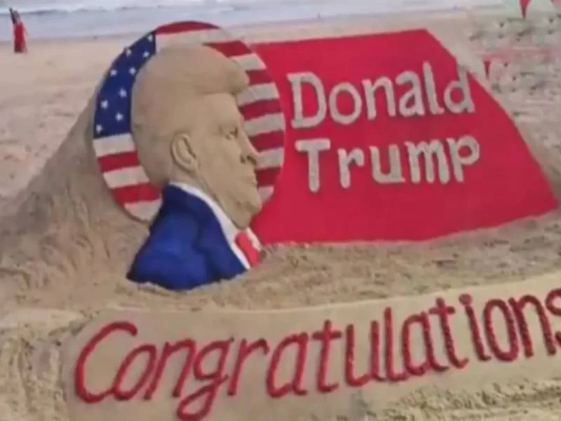 Sudarsan Pattnaik Creates Sand Art Of Donald Trump