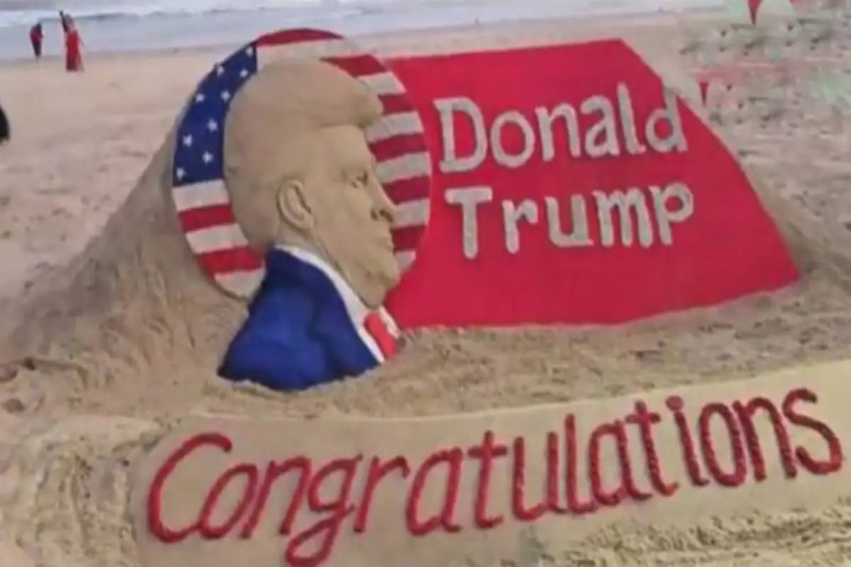 Sudarsan Pattnaik Creates Sand Art Of Donald Trump