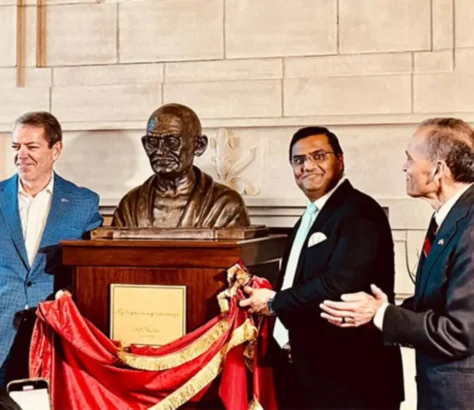 Mahatma Gandhi Statue Unveiled At Nebraska State Capitol