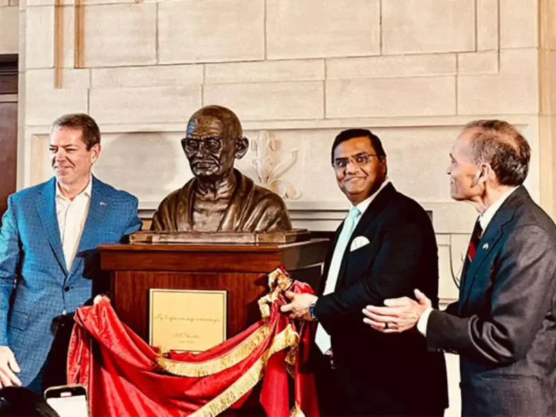 Mahatma Gandhi Statue Unveiled At Nebraska State Capitol