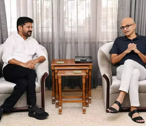 Satya Nadella Meets Telangana CM Revanth Reddy In Hyderabad