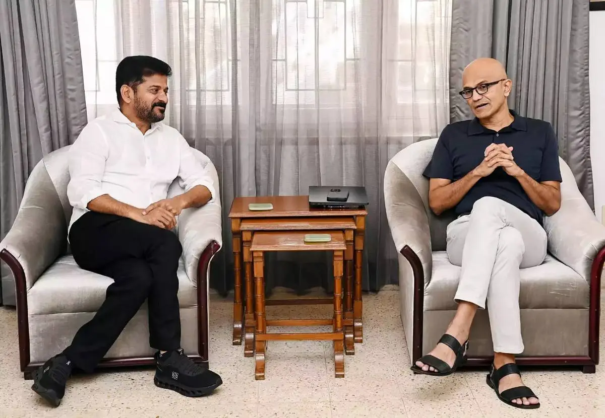 Satya Nadella Meets Telangana CM Revanth Reddy In Hyderabad