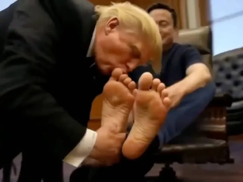 President Trump Kissing Musk’s Feet? Fake News!