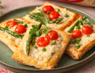 Asparagus And Sweet Pea Basmati Rice Pastries