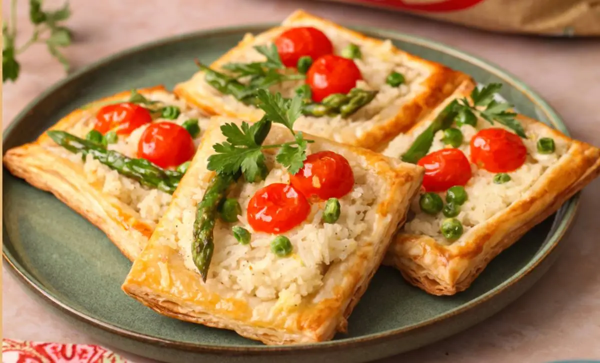 Asparagus And Sweet Pea Basmati Rice Pastries