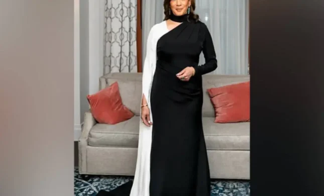 Kamala Harris Makes Surprise Appearance In Off-White Gown