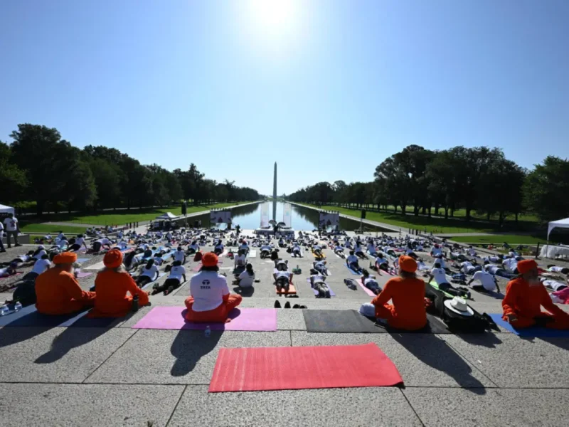Indian Embassy Hosts Yoga Session At Lincoln Memorial For IDY