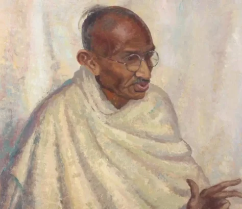 Rare Gandhi Oil Painting Up For Sale