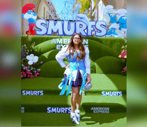 Natania Lalwani Meets Rihanna At 'Smurfs' Premiere