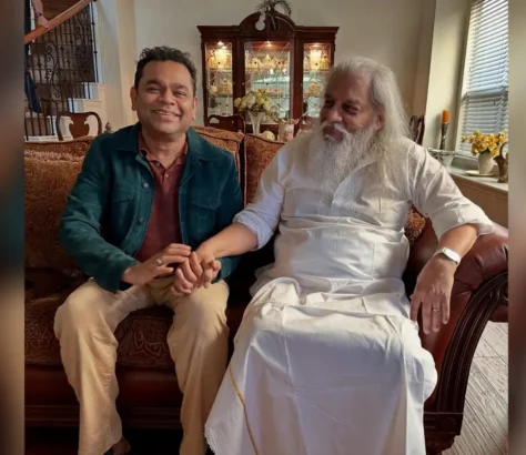 A.R. Rahman Calls On K.J. Yesudas At His Dallas Home