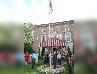 Ambassador Unfurls Tricolor In Washington, DC