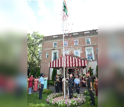 Ambassador Unfurls Tricolor In Washington, DC