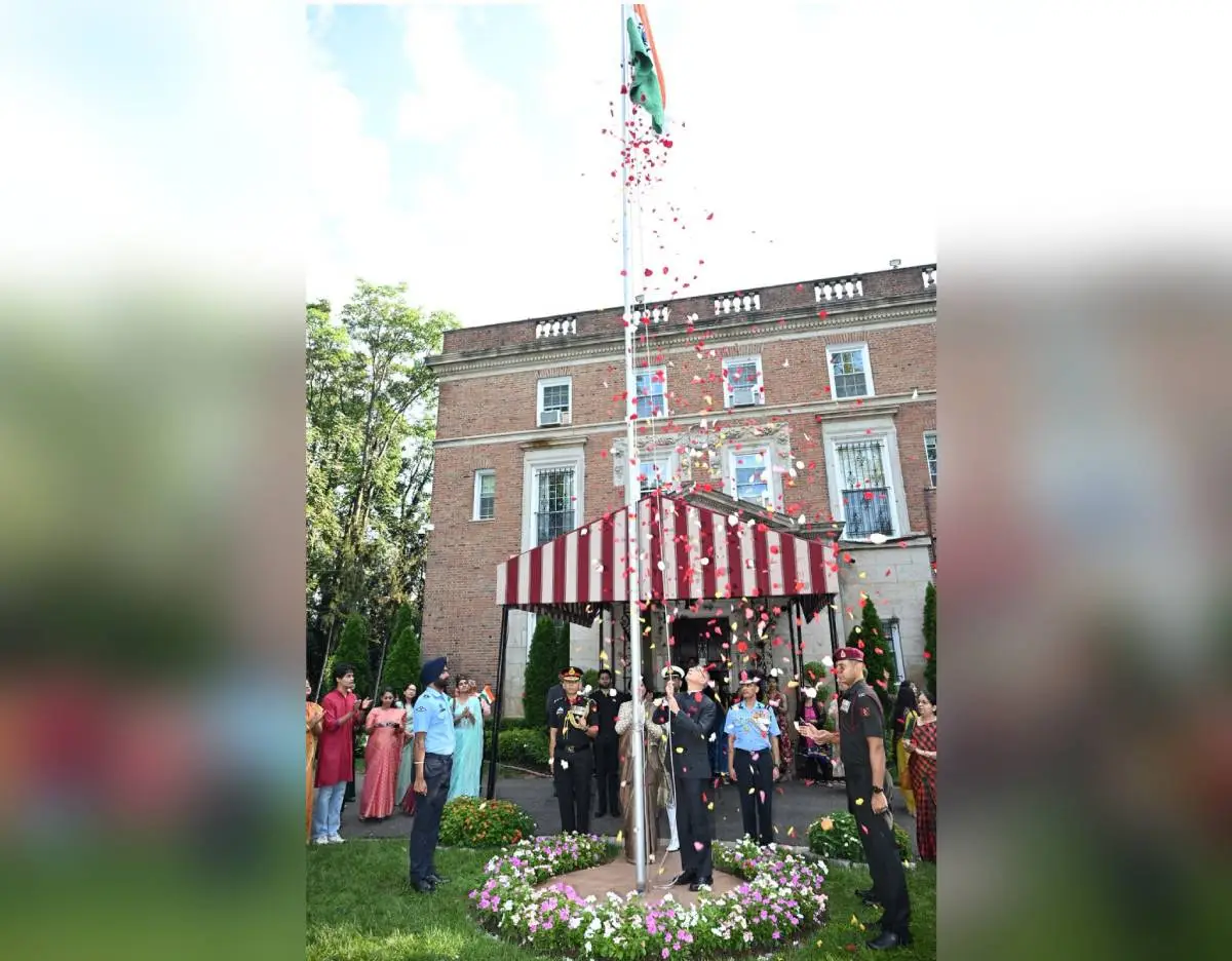 Ambassador Unfurls Tricolor In Washington, DC
