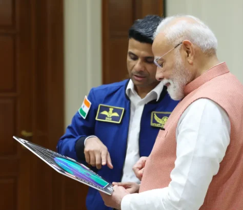 Astronaut Shukla, On Return To Delhi, Meets Modi