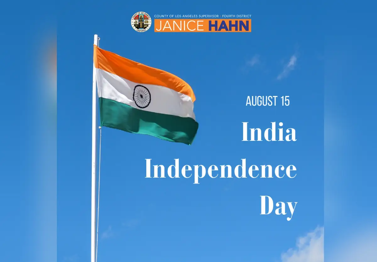 India I- Day Recognized By Los Angeles County Board Of Supervisors