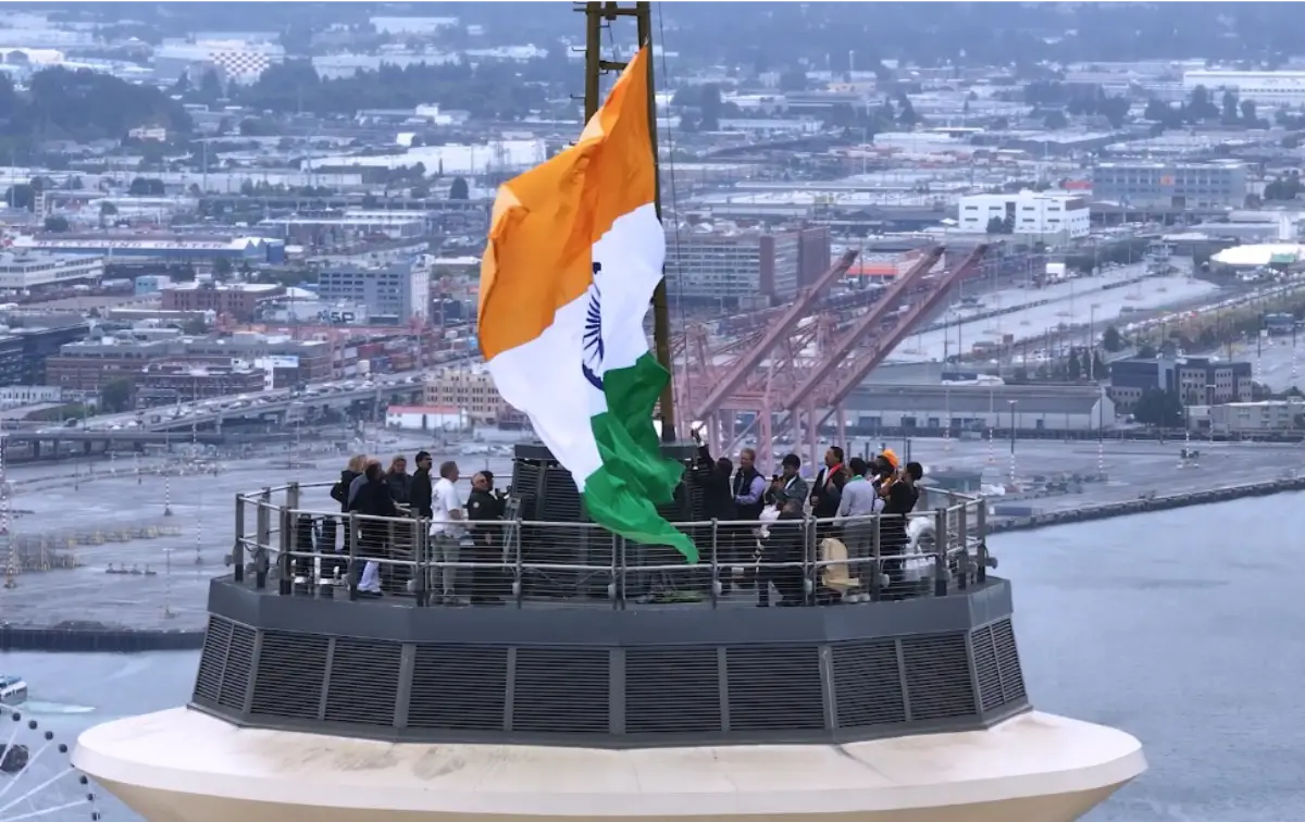 Indian Flag Flies Atop Seattle’s Space Needle For 79th Independence Day