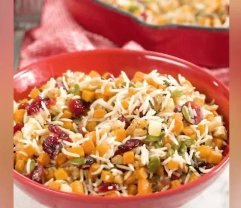 Roasted Butternut Squash, Apple, Cranberry Pilaf