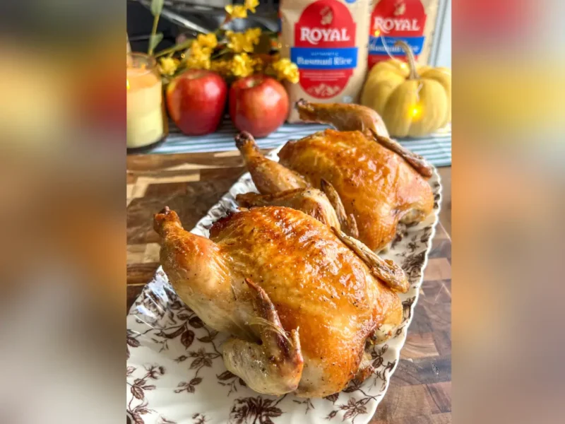Cornish Hens With Apple Cranberry Rice Stuffing