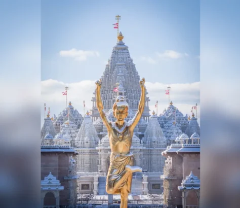 BAPS Temple Creates A Picture-Perfect Winter Scene In NJ