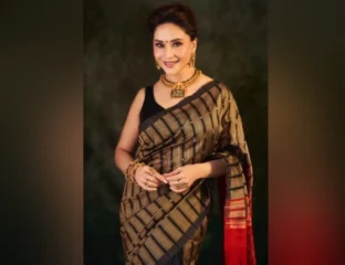 Madhuri Dixit's Timeless Grace in Sonepuri Silk