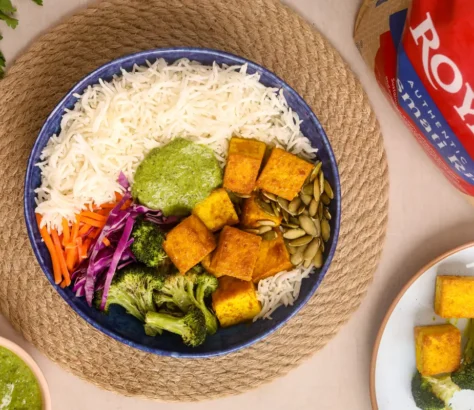 Golden Tofu Rice Bowl