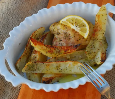 Greek Lemon Idaho Potatoes With Chicken