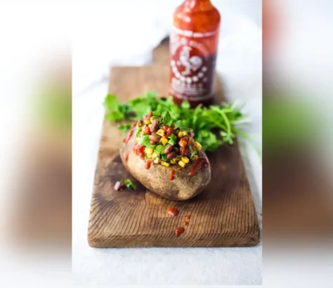 Baked Potato with Roasted Corn and Black Bean Relish