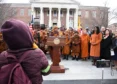 Lt. Gov. Aruna Miller Welcomes Buddhist Monks After 2,300-Mile ‘Walk For Peace’
