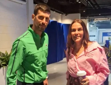 Neha Dhupia Meets Novak Djokovic At Australia Open