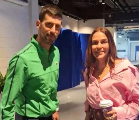 Neha Dhupia Meets Novak Djokovic At Australia Open