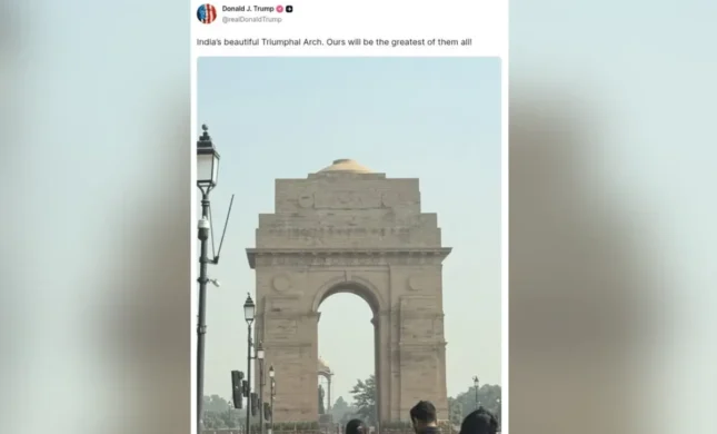 Trump Praises India Gate, Then Vows American Arch Will Be ‘Greatest Of All’