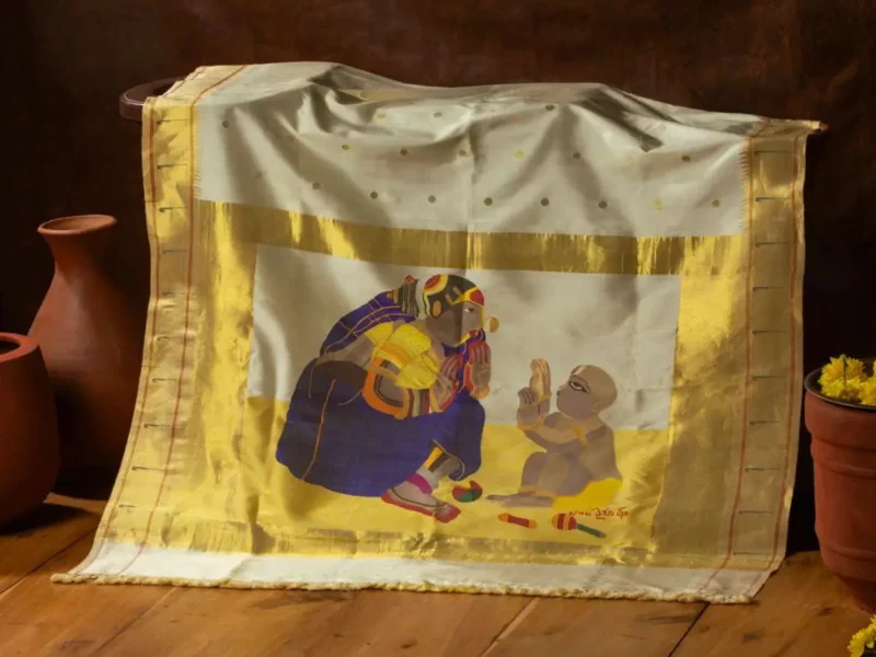 Museum Exhibit: A CA Wildfire Inspires The Transformation Of The Saree Into A Fine Art Canvas