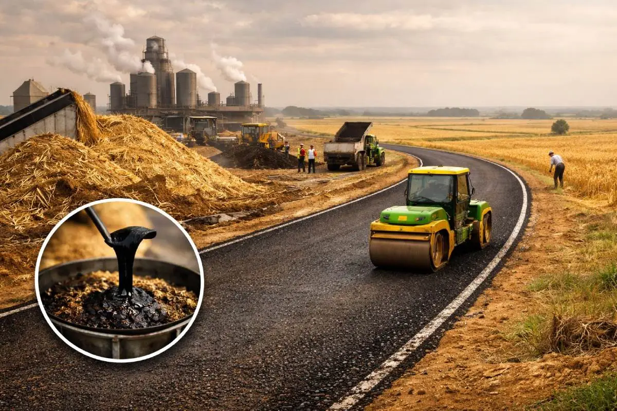 Indian Tech Turns Stubble Into Road Construction Material