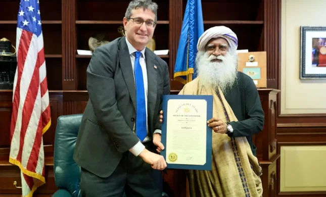 Sadhguru Recognized By Delaware Governor For Spiritual And Environmental Work