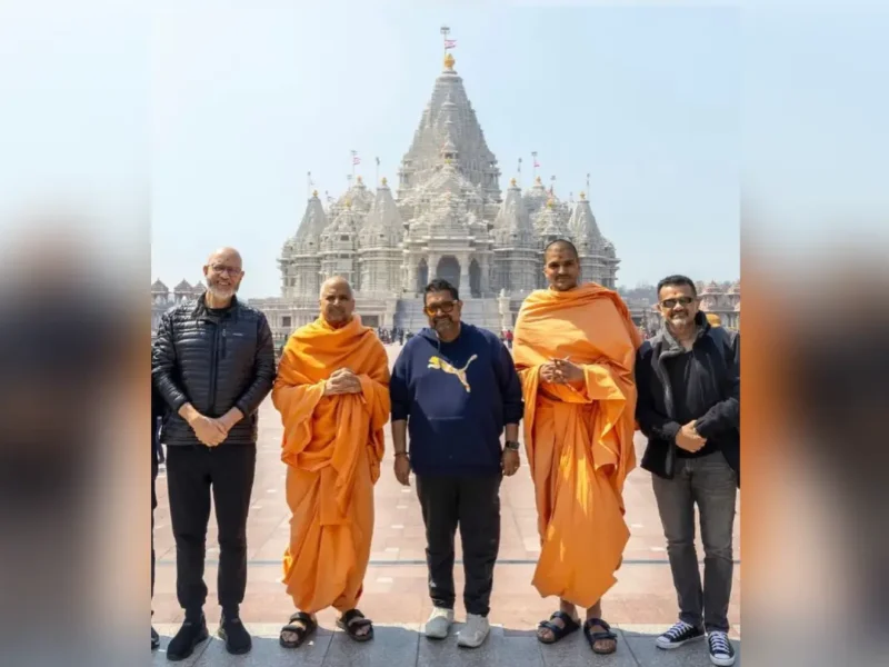 Shankar-Ehsaan-Loy Offer Prayers At Akshardham Temple In New Jersey